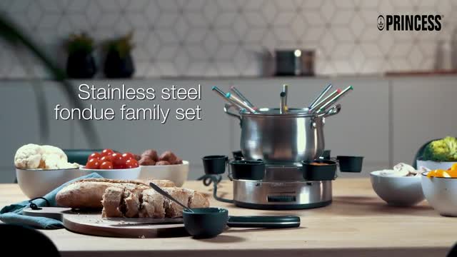 Cosy & Trendy Funcooking Fondueset Gietijzer - 6 personen - grijs - 1.2