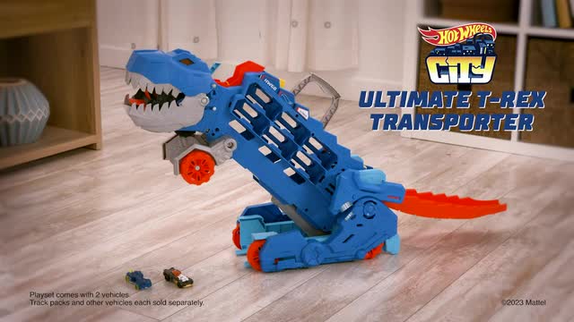 tiranosaurio rex pista de carros hot wheels dinosaurios