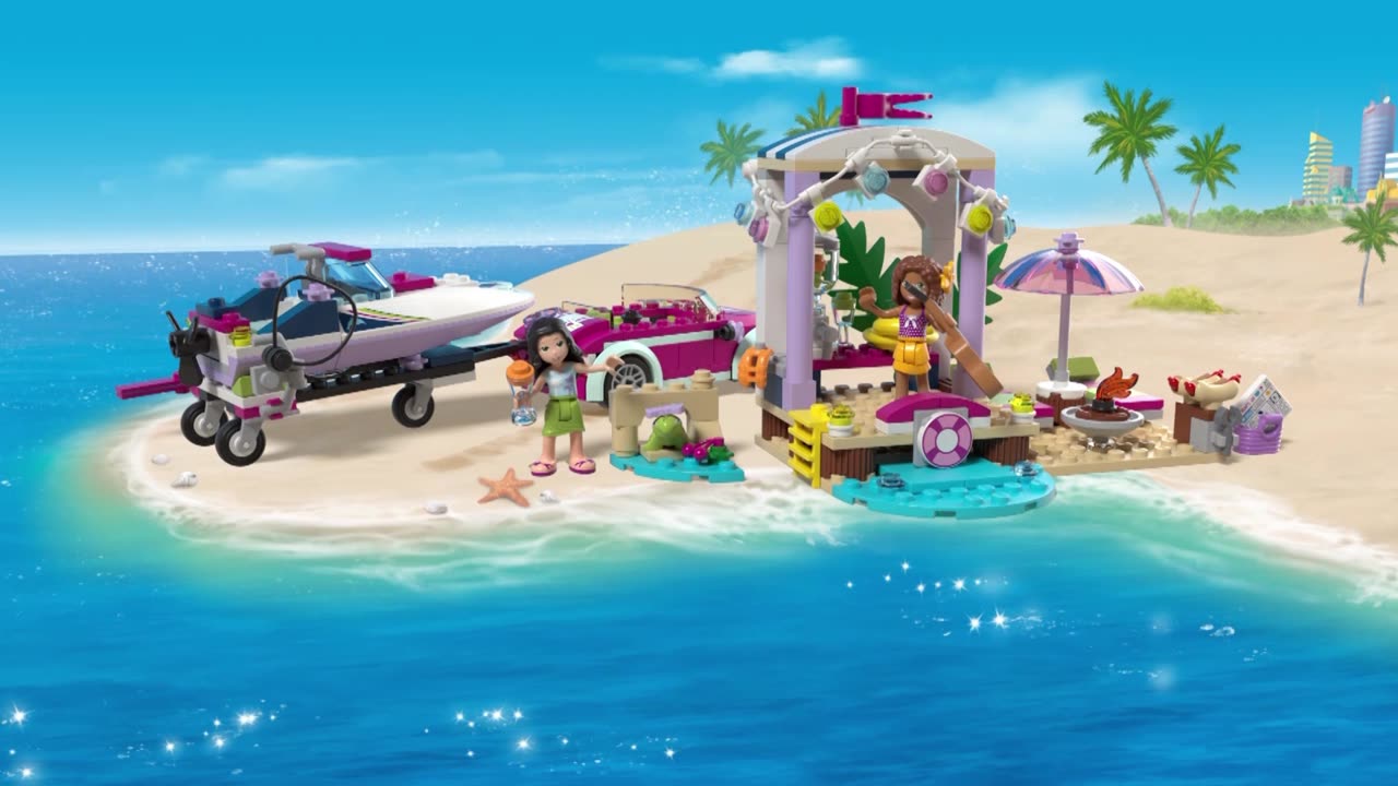 lego andrea's speedboat transporter